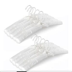 10 White Satin Padded Hangers